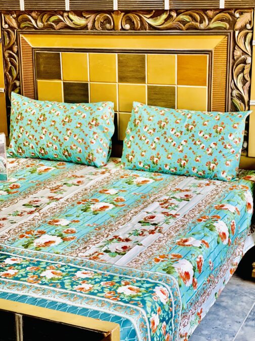 Gul Ahmed - King Cotton Bed Sheet Set 3 Pcs (Design BZF - 283) - Image 2