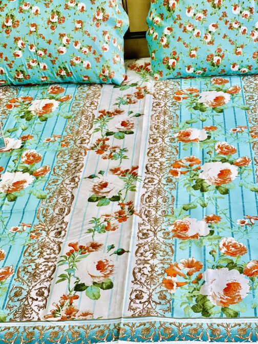 Gul Ahmed - King Cotton Bed Sheet Set 3 Pcs (Design BZF - 283) - Image 5