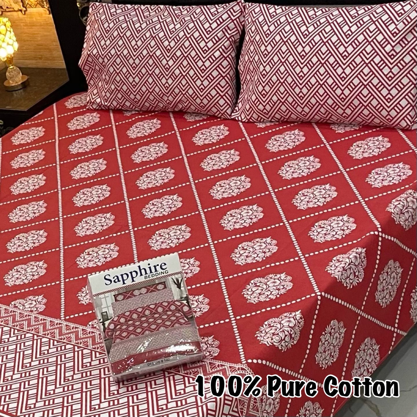 Gul Ahmed – King Cotton Bed Sheet Set 3 Pcs (Design BZF – 292)