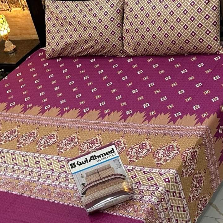 Gul Ahmed – King Cotton Bed Sheet Set 3 Pcs (Design BZF – 289)