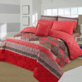 King Size Cotton Comforter Set (7 Pcs) {Design SJC – 1124}