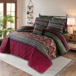 King Size Cotton Comforter Set (7 Pcs) {Design SJC – 1120}