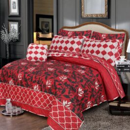 King Size Cotton Comforter Set (7 Pcs) {Design SJC – 1118}