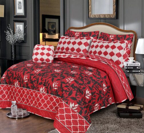 King Size Cotton Comforter Set (7 Pcs) {Design SJC - 1118}