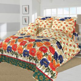 King Size Cotton Comforter Set (7 Pcs) {Design SJC – 1112}