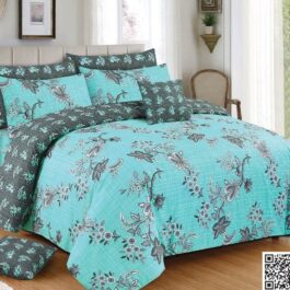 King Size Cotton Comforter Set (7 Pcs) {Design SJC – 1108}