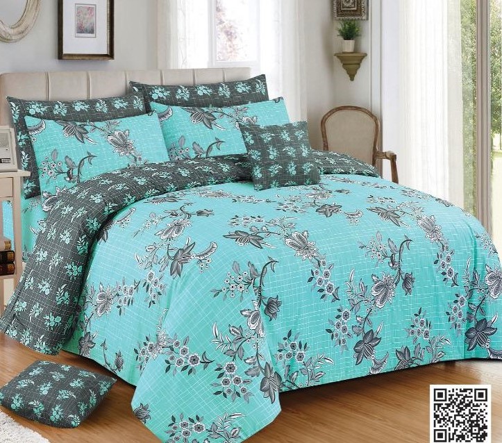 King Size Cotton Comforter Set (7 Pcs) {Design SJC – 1108}