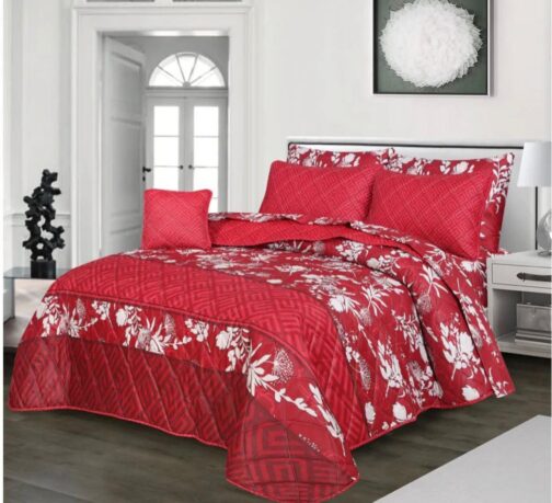King Size Cotton Comforter Set (7 Pcs) {Design SJC - 1099}