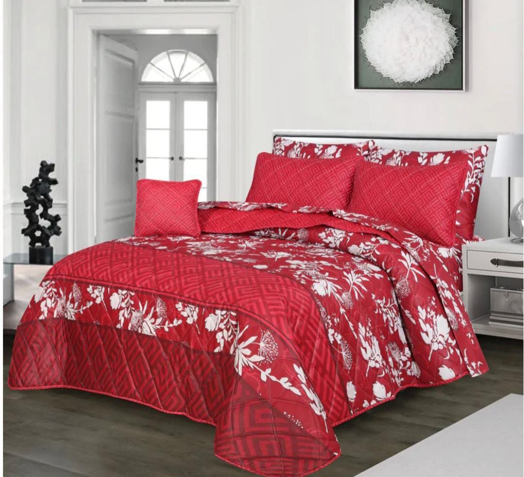 King Size Cotton Comforter Set (7 Pcs) {Design SJC – 1099}