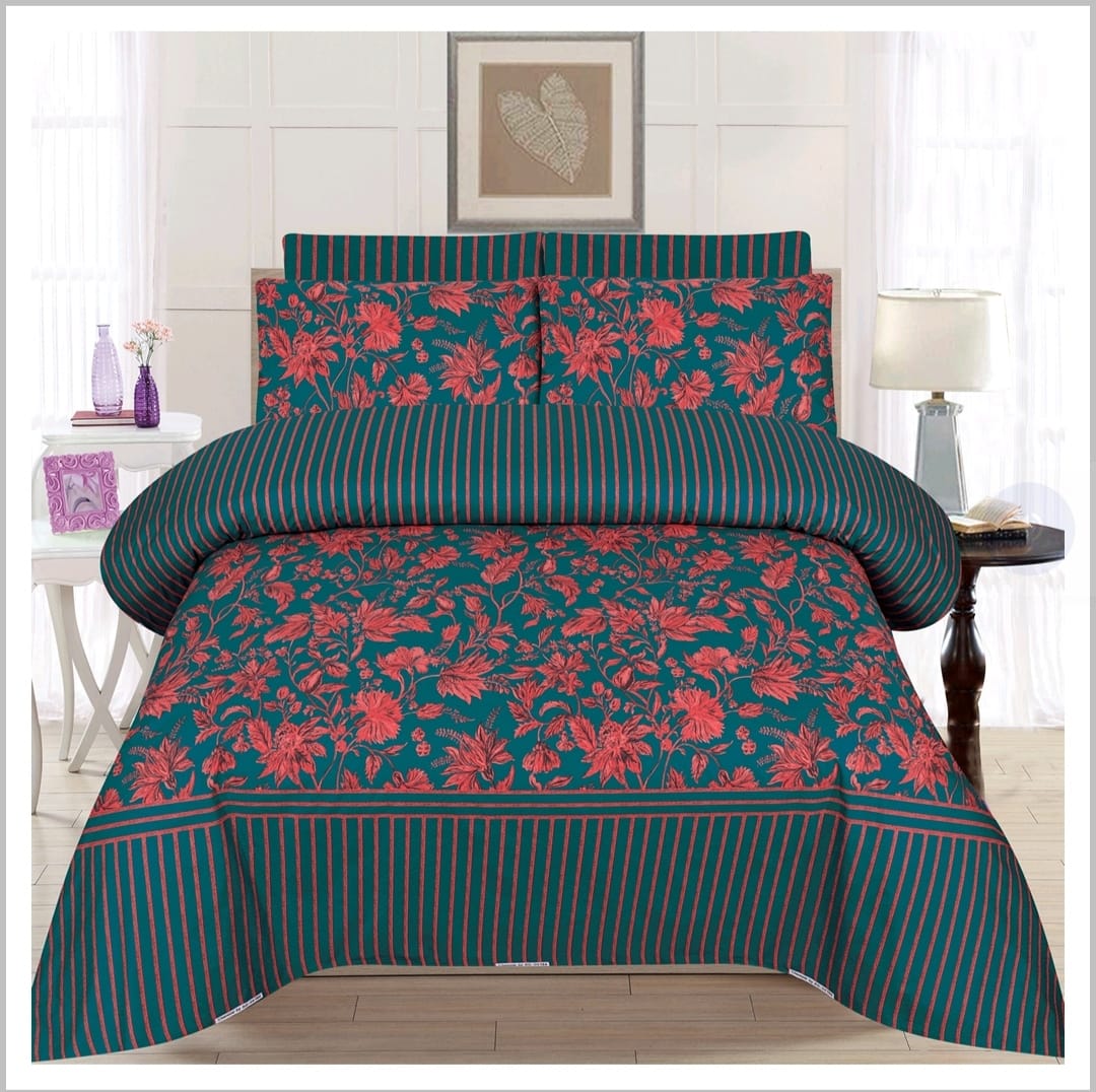 Gul Ahmed – King Cotton Bed Sheet Set 3 Pcs (Design BZF – 328)