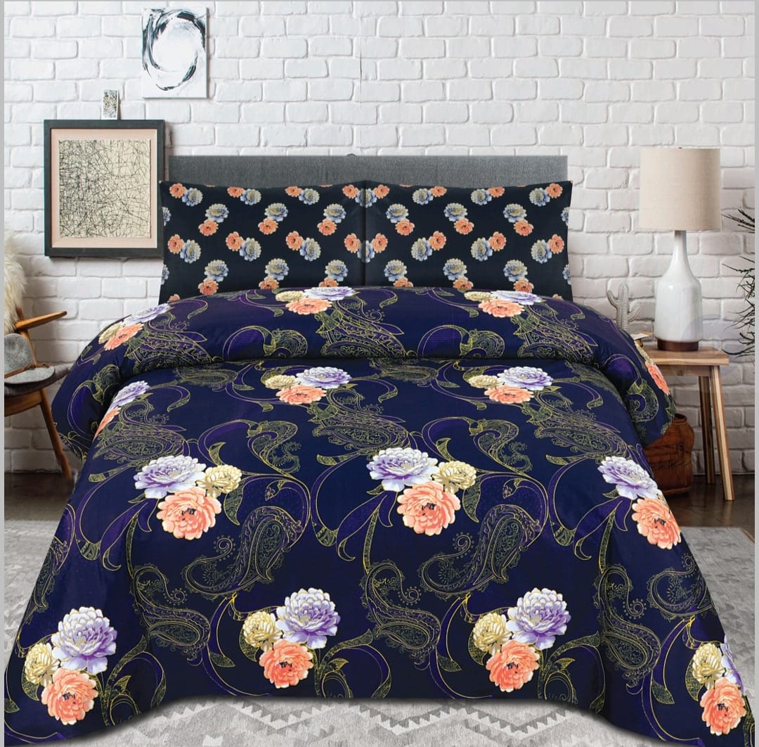 Gul Ahmed – King Cotton Bed Sheet Set 3 Pcs (Design BZF – 331)