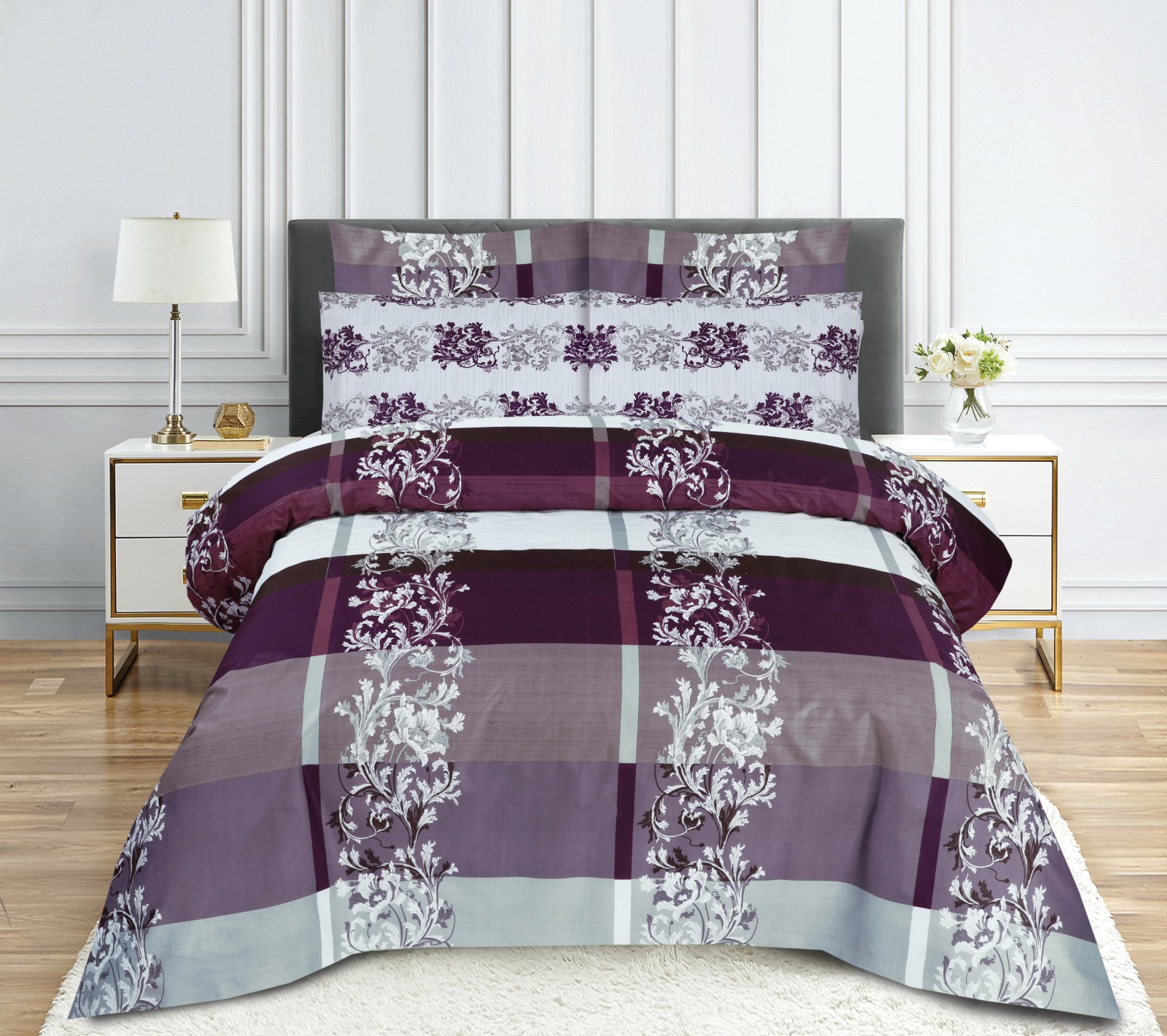 KHADDI – King Cotton Bed Sheet Set 3 Pcs (Design BZF – 341)