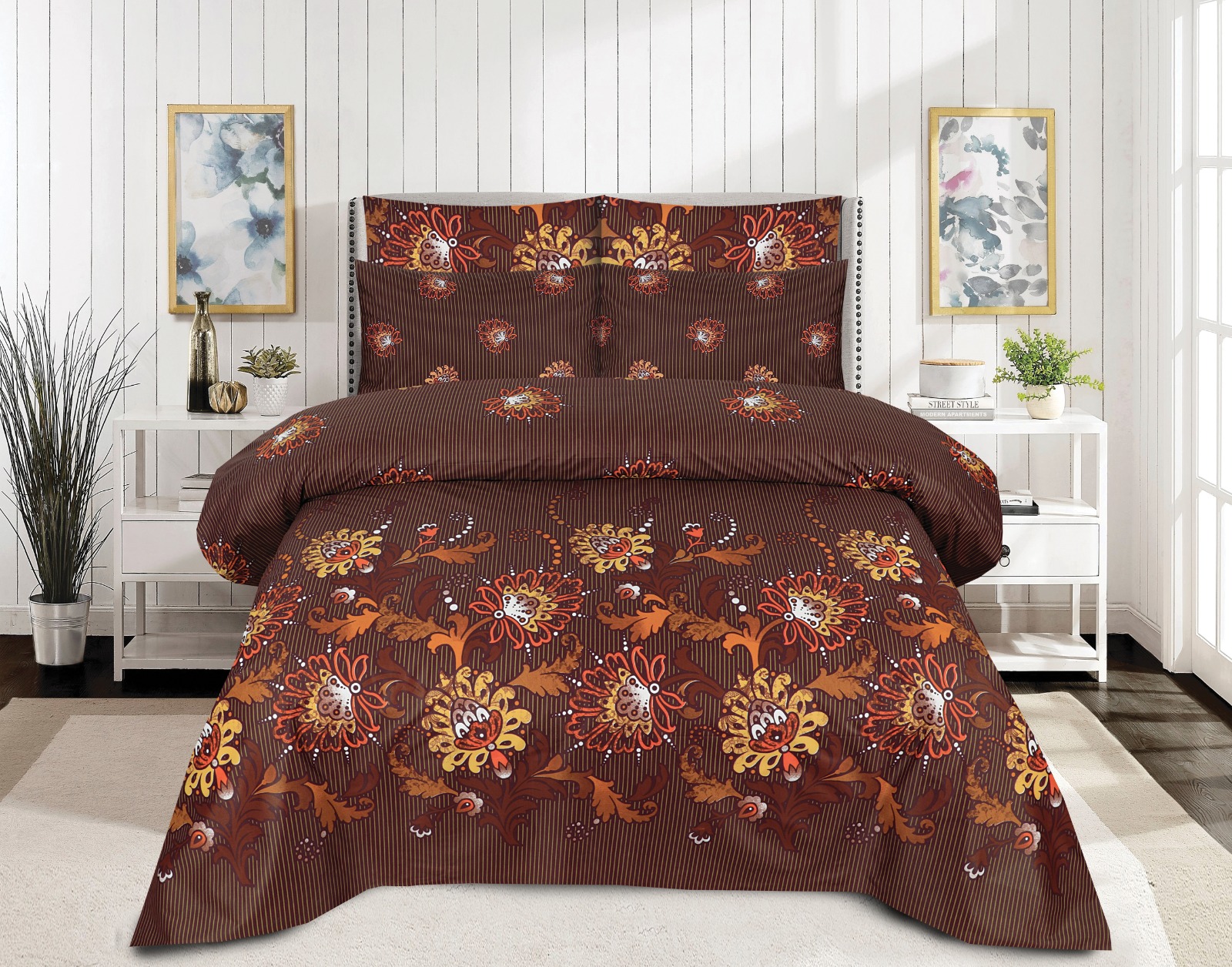 Gul Ahmed – King Cotton Bed Sheet Set 3 Pcs (Design BZF – 335)