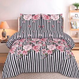 Gul Ahmed – King Cotton Bed Sheet Set 3 Pcs (Design BZF – 336)