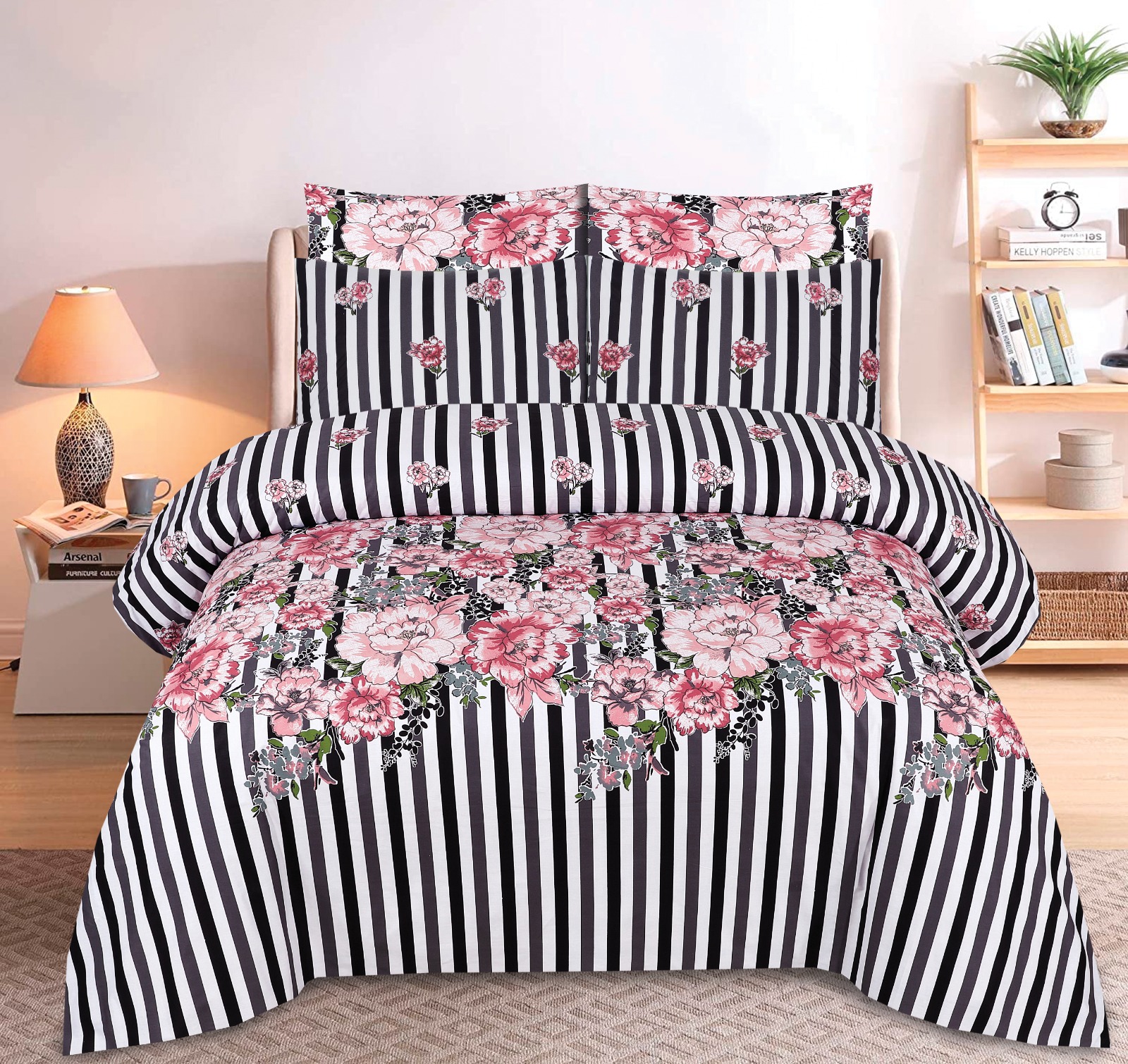 Gul Ahmed – King Cotton Bed Sheet Set 3 Pcs (Design BZF – 336)