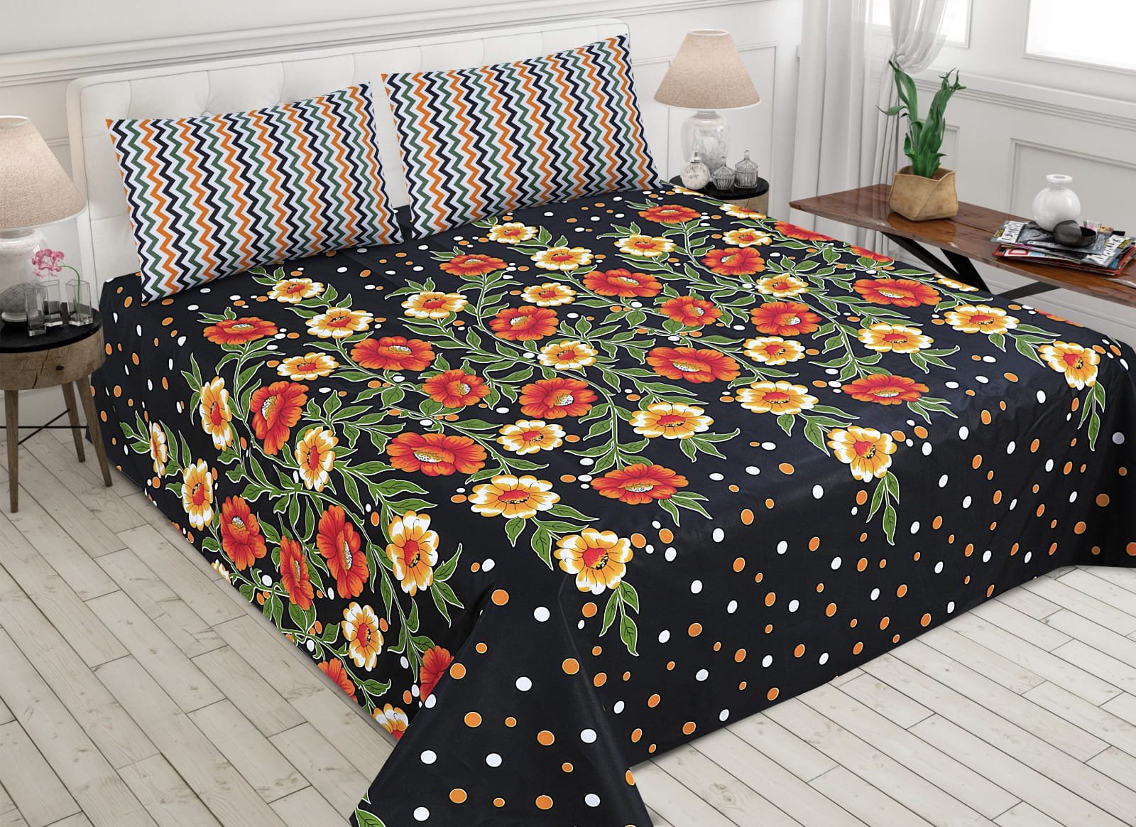 Gul Ahmed – King Cotton Bed Sheet Set 3 Pcs (Design BZF – 349)