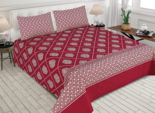 Gul Ahmed - King Cotton Bed Sheet Set 3 Pcs (Design BZF - 347)
