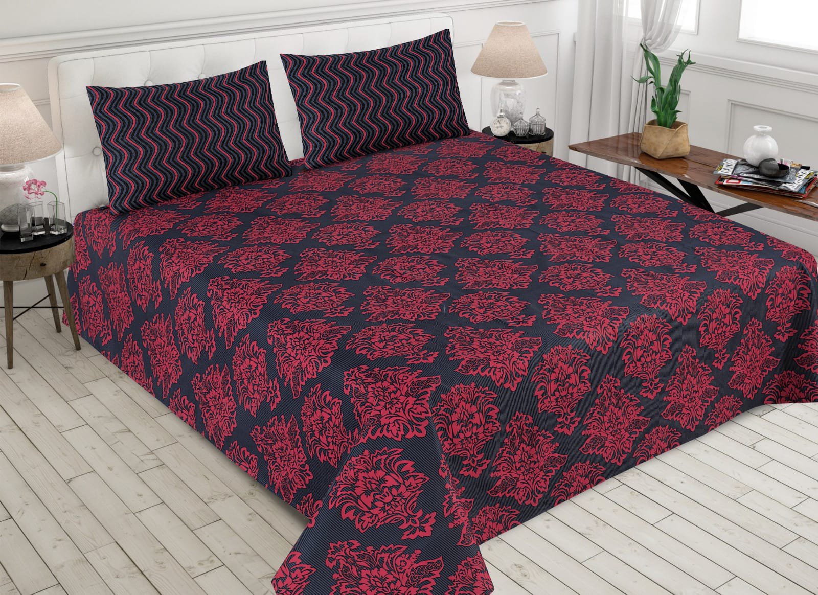 Gul Ahmed – King Cotton Bed Sheet Set 3 Pcs (Design BZF – 345)