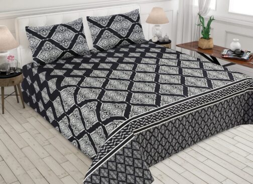 Gul Ahmed - King Cotton Bed Sheet Set 3 Pcs (Design BZF - 344)