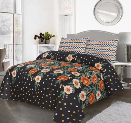 Gul Ahmed - King Cotton Bed Sheet Set 3 Pcs (Design BZF - 371)