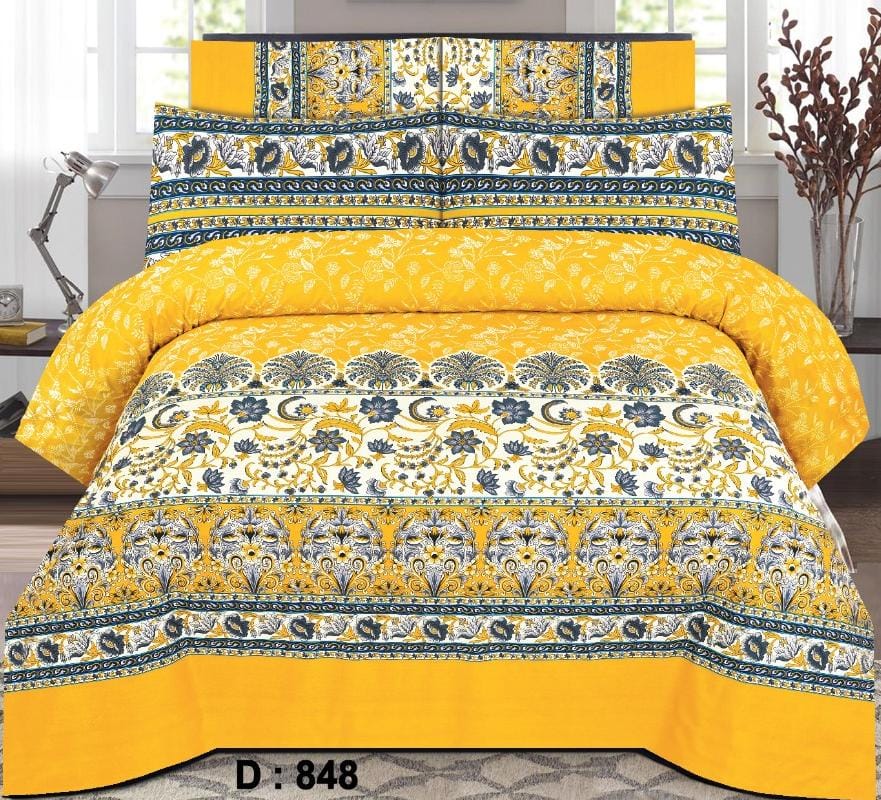 Gul Ahmed – King Cotton Bed Sheet Set 3 Pcs (Design BZF – 362)