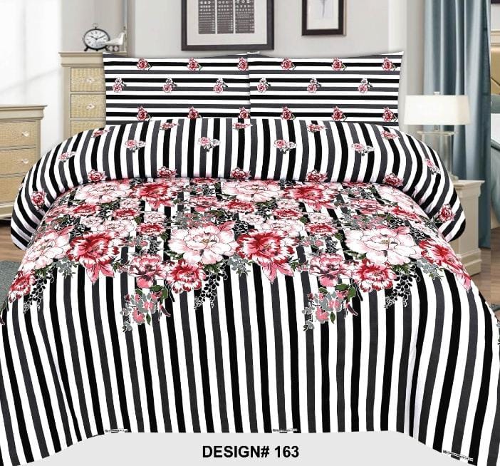 Gul Ahmed – King Cotton Bed Sheet Set 3 Pcs (Design BZF – 369)