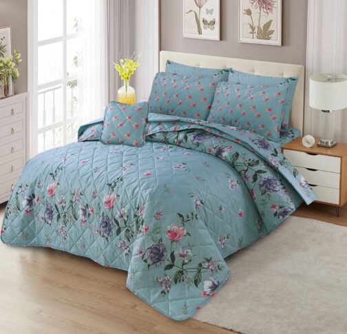 King Size Cotton Comforter Set (7 Pcs) {Design SJC - 1141}