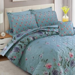 King Size Cotton Comforter Set (7 Pcs) {Design SJC – 1141}