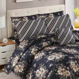 King Size Cotton Comforter Set (7 Pcs) {Design SJC – 1143}