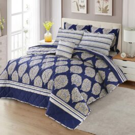 King Size Cotton Comforter Set (7 Pcs) {Design SJC – 1145}