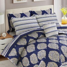 King Size Cotton Comforter Set (7 Pcs) {Design SJC – 1145}