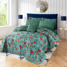 King Size Cotton Comforter Set (7 Pcs) {Design SJC – 1140}
