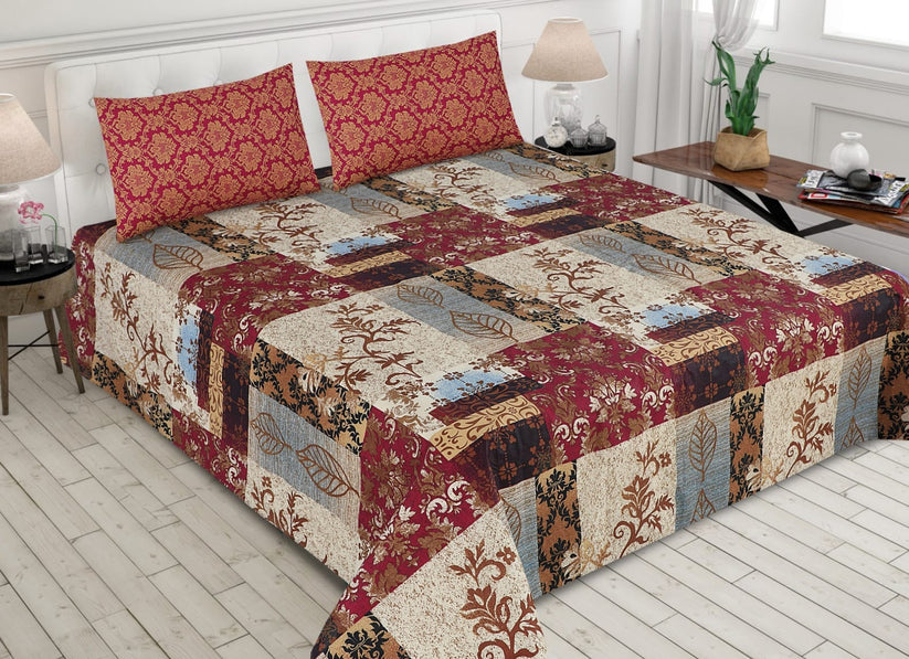 Gul Ahmed – King Cotton Bed Sheet Set 3 Pcs (Design BZF – 352)