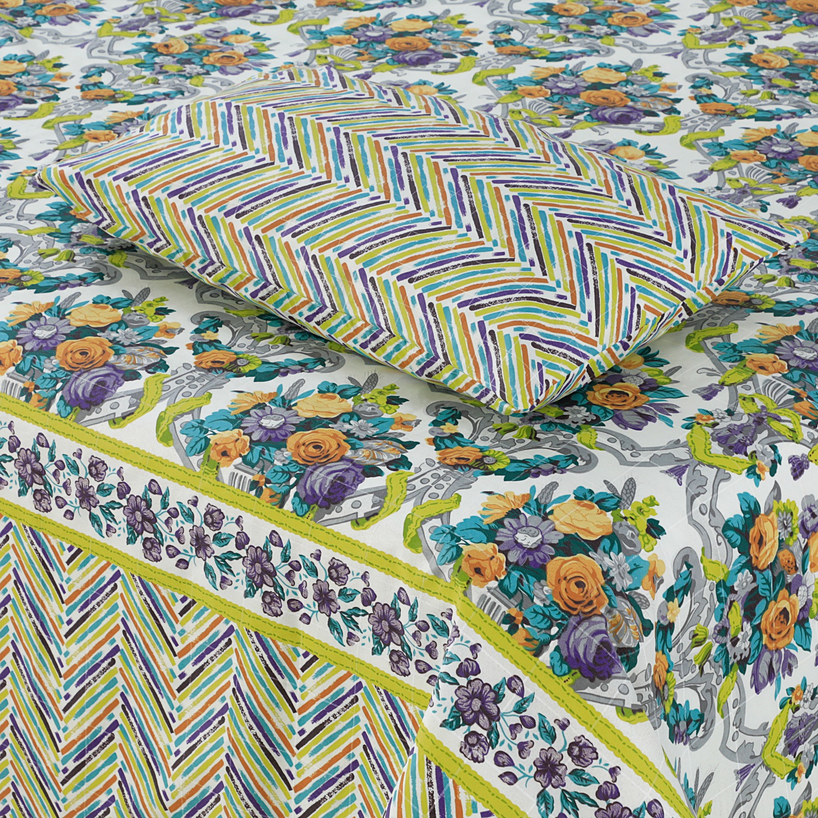 Gul Ahmed – King Cotton Bed Sheet Set 3 Pcs (Design BZF – 421)