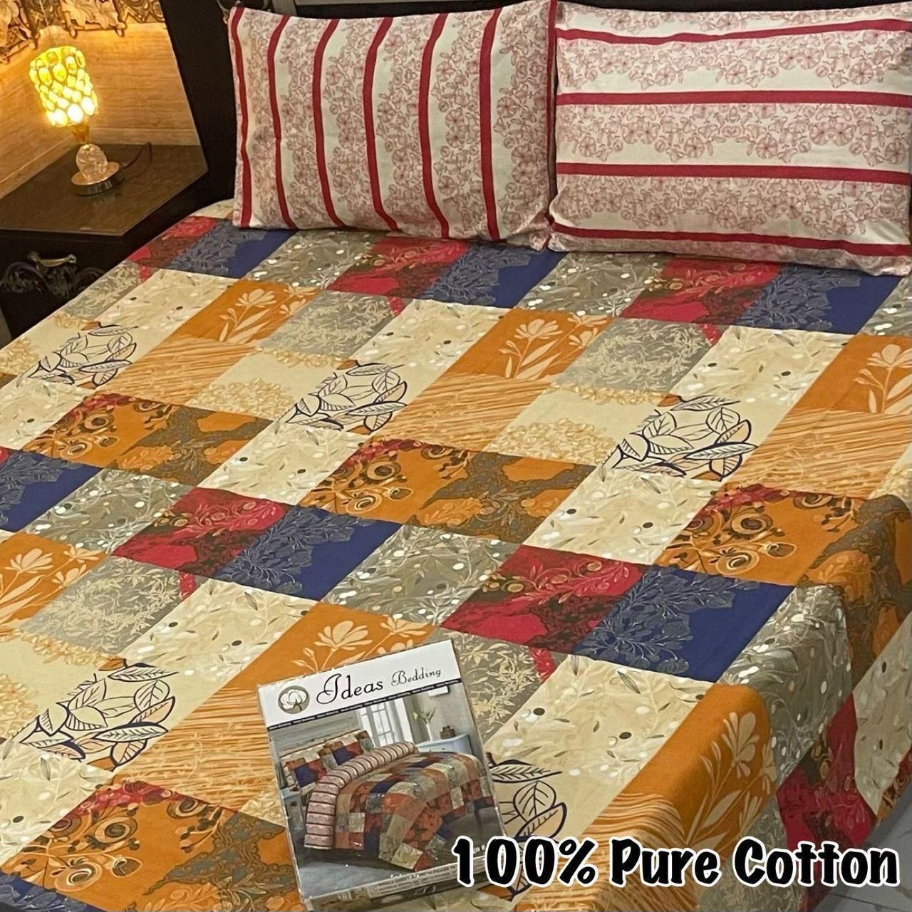 Gul Ahmed – King Cotton Bed Sheet Set 3 Pcs (Design BZF – 431)