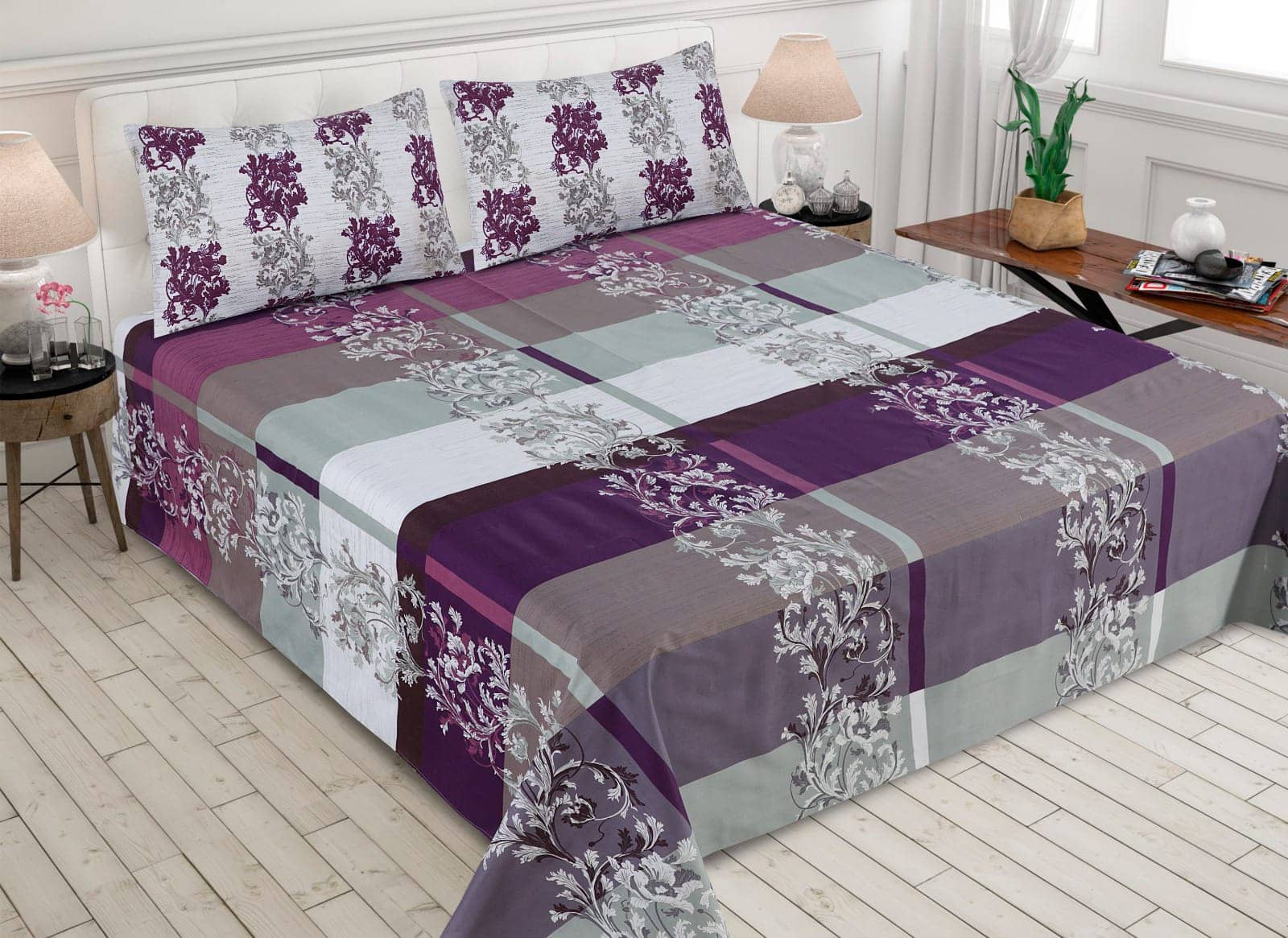 Gul Ahmed – King Cotton Bed Sheet Set 3 Pcs (Design BZF – 463)