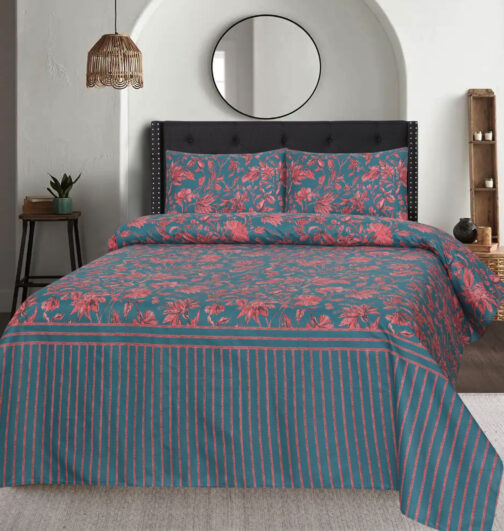 Gul Ahmed - King Cotton Bed Sheet Set 3 Pcs (Design BZF - 446)