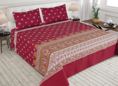 Gul Ahmed - King Cotton Bed Sheet Set 3 Pcs (Design BZF - 445)