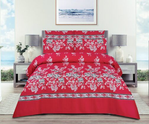 Gul Ahmed - King Cotton Bed Sheet Set 3 Pcs (Design BZF - 452)