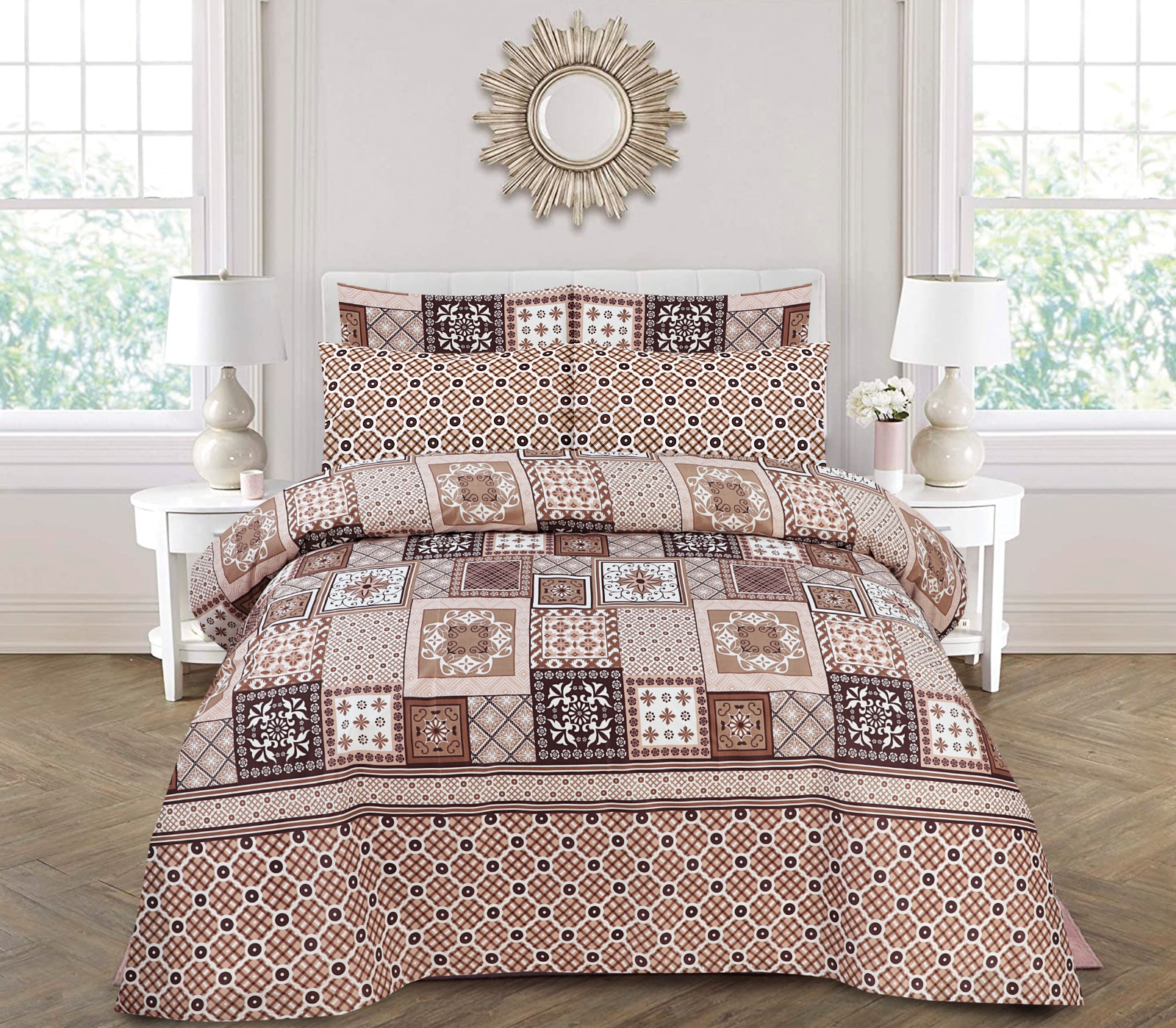 Gul Ahmed – King Cotton Bed Sheet Set 3 Pcs (Design BZF – 451)