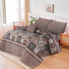 King Size Cotton Comforter Set (7 Pcs) {Design SJC – 1148}
