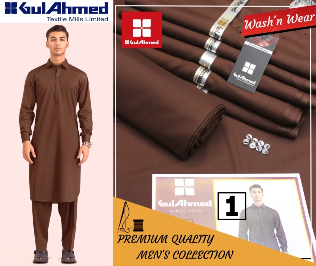 Gul Ahmad Wash-N-Wear Fabric (Design SJ-2641)