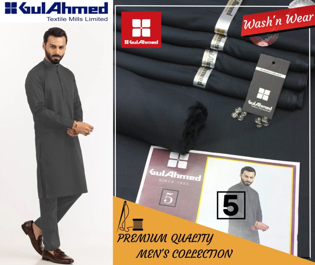 Gul Ahmad Wash-N-Wear Fabric (Design SJ-2642)