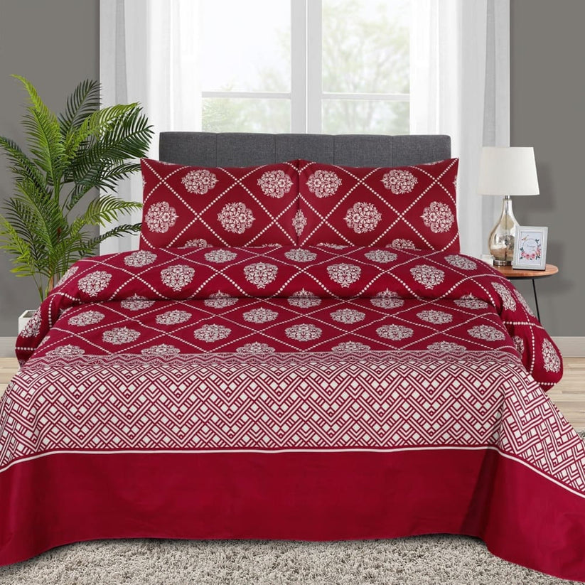 Gul Ahmed – King Cotton Bed Sheet Set 3 Pcs (Design BZF – 470)