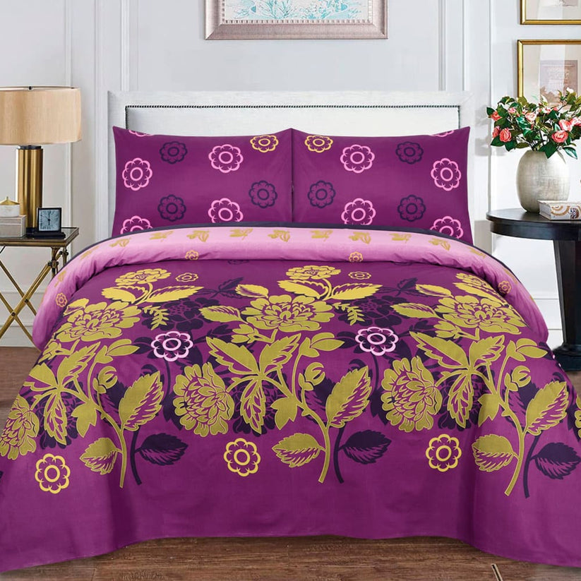 Gul Ahmed – King Cotton Bed Sheet Set 3 Pcs (Design BZF – 466)