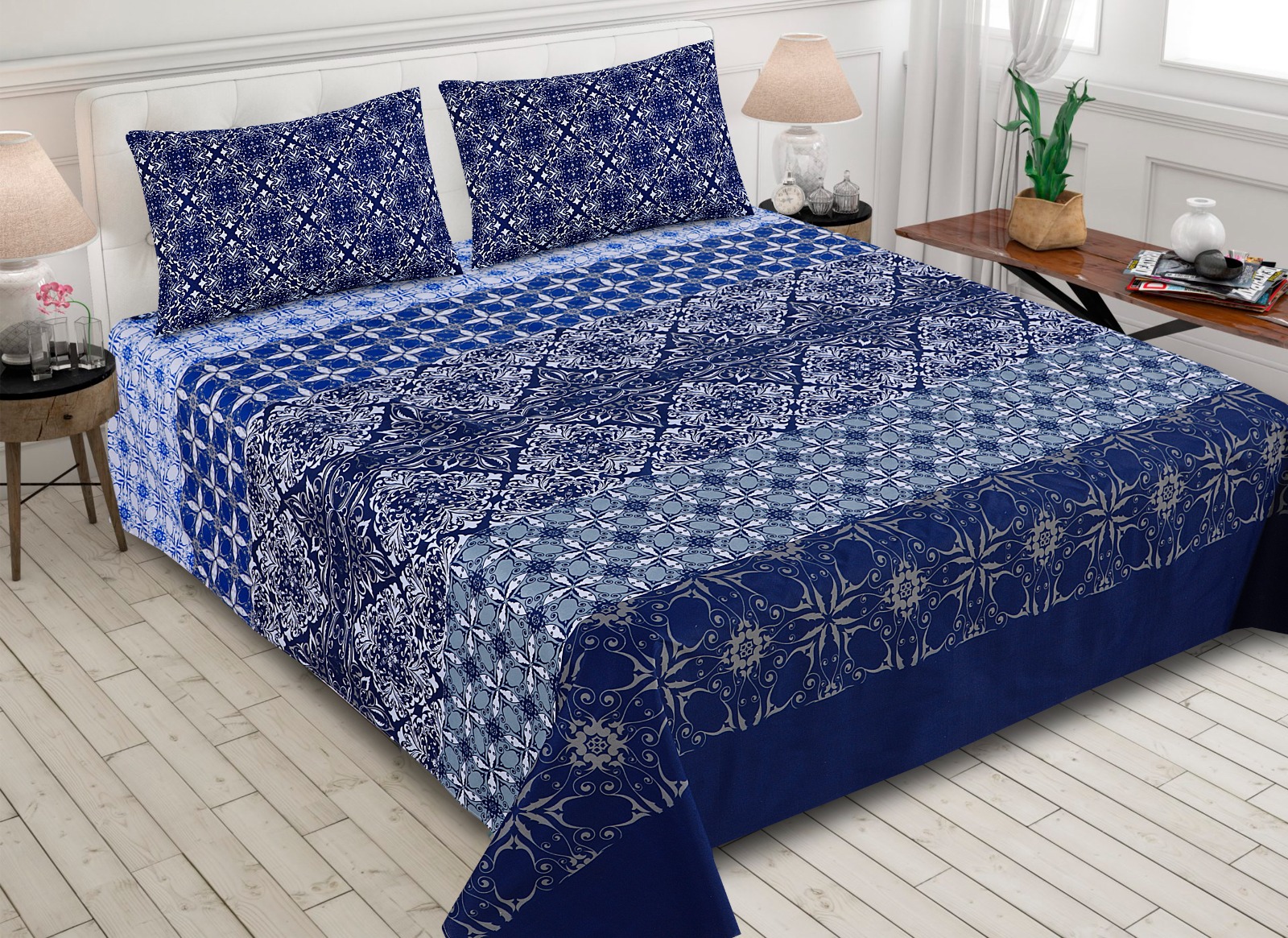 Gul Ahmed – King Cotton Bed Sheet Set 3 Pcs (Design BZF – 472)