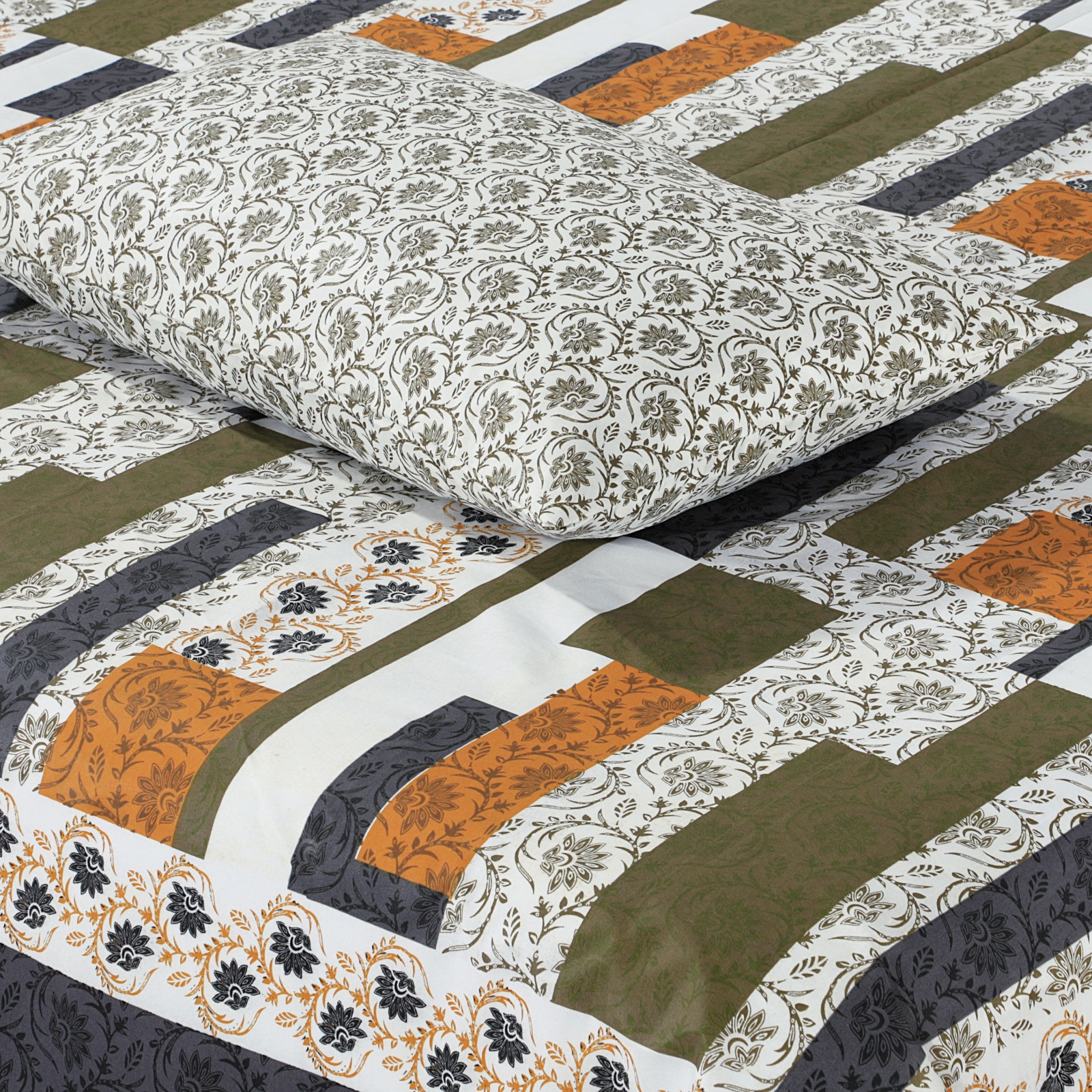 Gul Ahmed – King Cotton Bed Sheet Set 3 Pcs (Design BZF – 464)