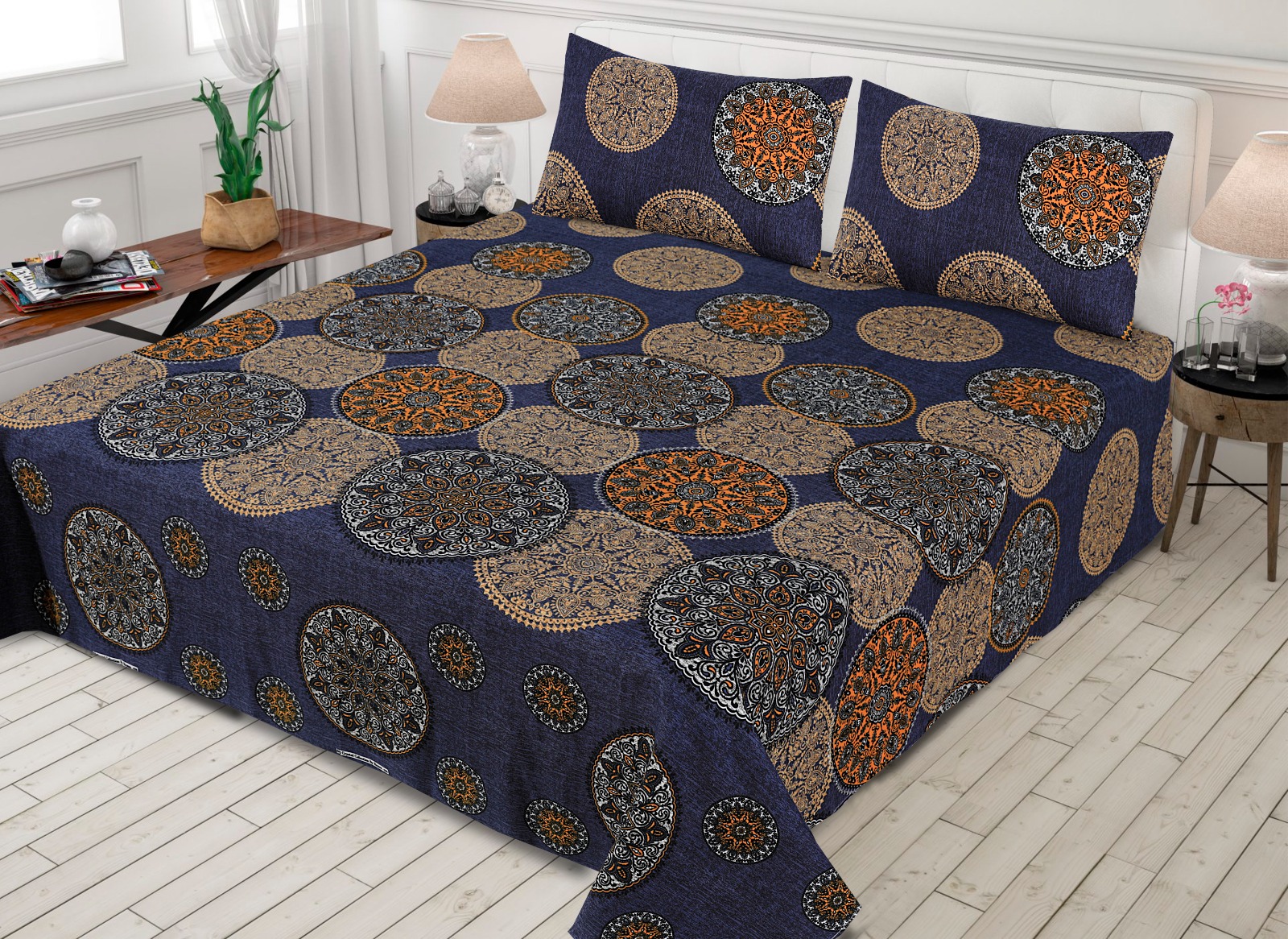 Crystal Cotton (Cotton Satin) – Bedsheet Set [Design BS-3703]