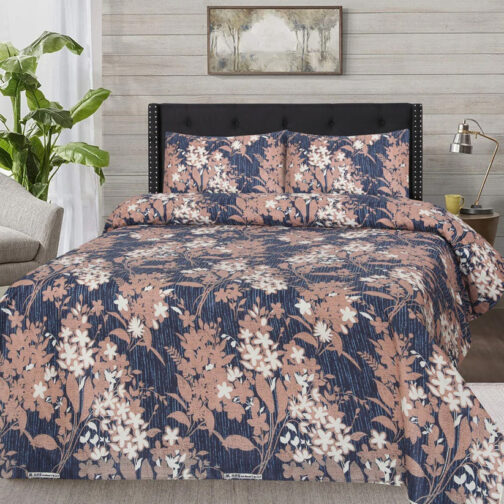 Gul Ahmed - King Cotton Bed Sheet Set 3 Pcs (Design BZF - 467)