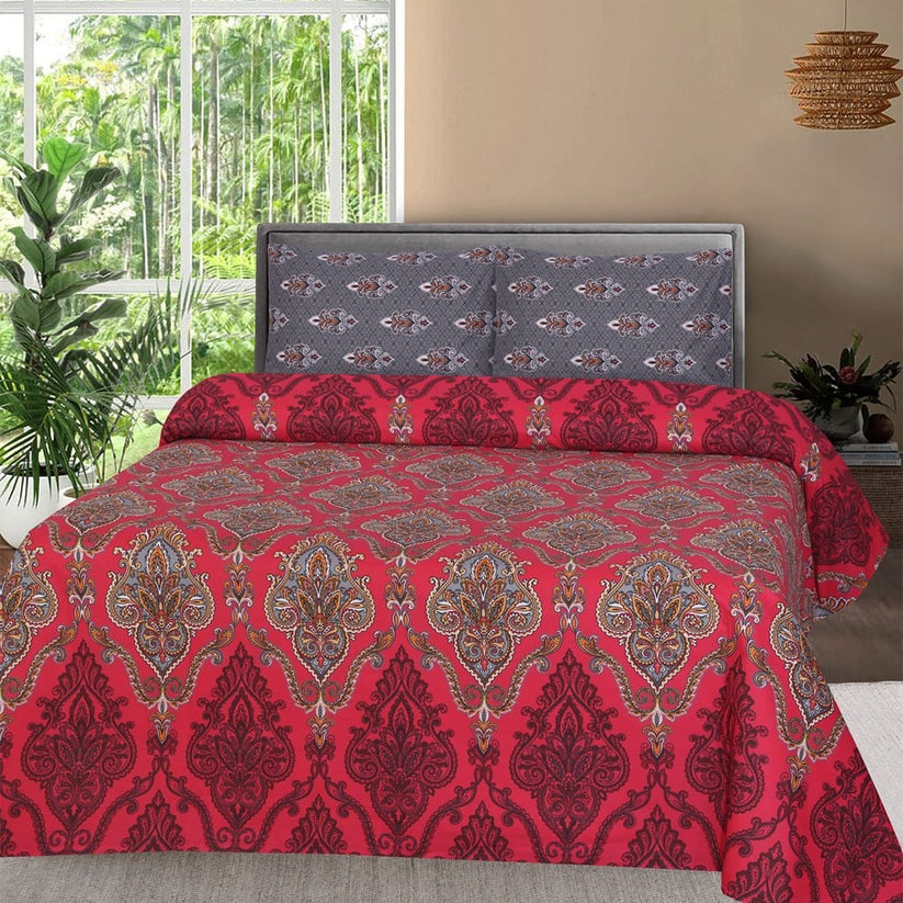 Gul Ahmed – King Cotton Bed Sheet Set 3 Pcs (Design BZF – 469)